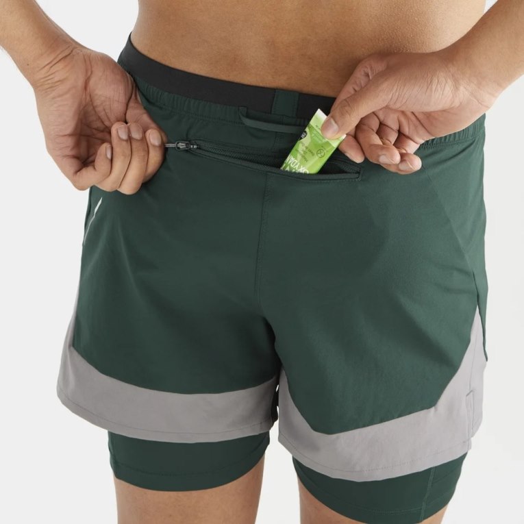 Salomon Cross 2in1 Men's Shorts Green | CA 24I89
